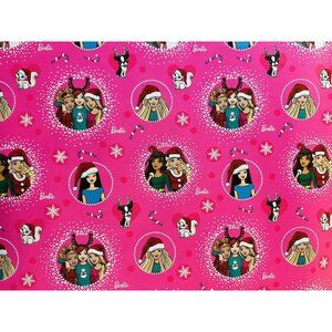 Christmas Holiday Winter Birthday Wrapping Paper Pink Cats Dogs 100 sq ft